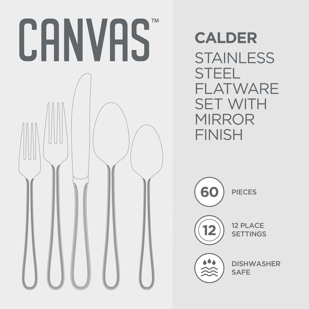 Beaded Edge Flatware Set, Serves 12, 60-pc I4N3 - product image 1