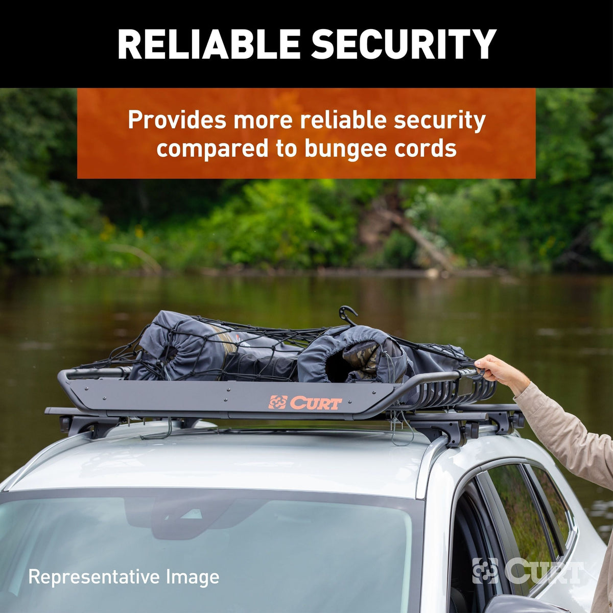 18219 Elastic Cargo Net with Hooks for Extended Roof Basket, 64 x 36-in W6G4 - product image 2