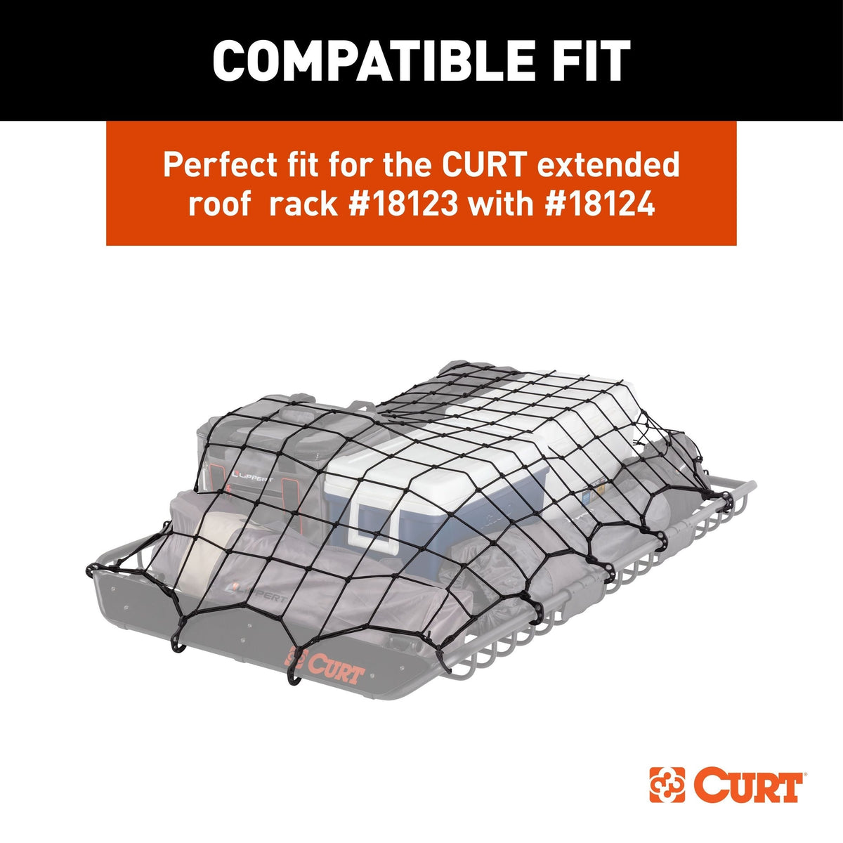 18219 Elastic Cargo Net with Hooks for Extended Roof Basket, 64 x 36-in W6G4 - product image 5