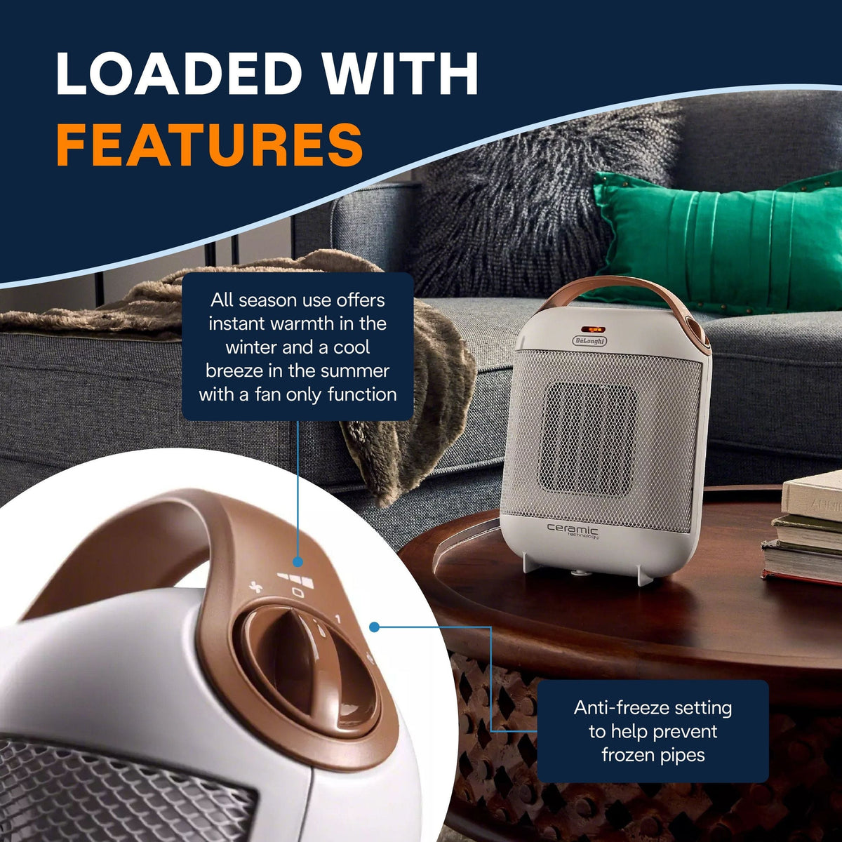 HFX30C15WCA Capsule Ceramic Fan Heater, White W2B2 - product image 7