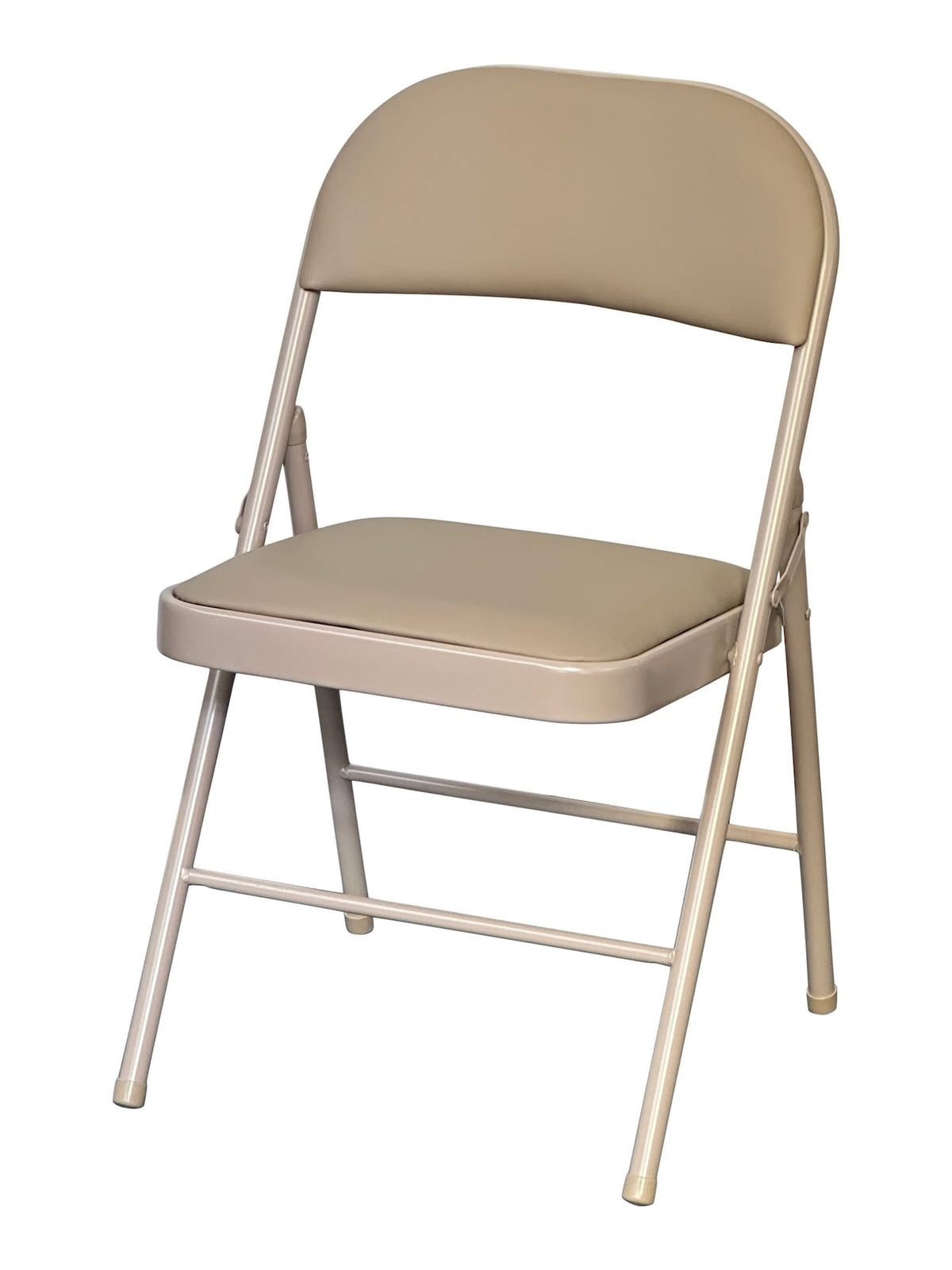 Beige Indoor Padded Vinyl Folding Chair J8R5 - product image 1