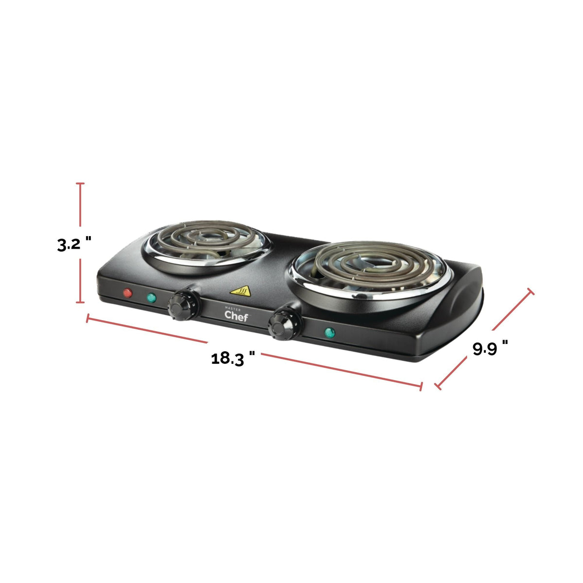 Double Burner Hot Plate, Black, 1500W W0E5 - product image 5