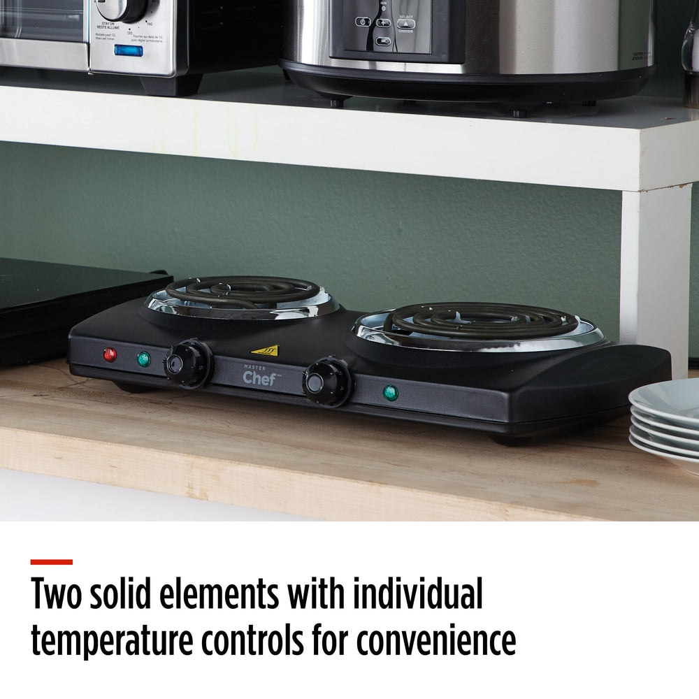 Double Burner Hot Plate, Black, 1500W W0E5 - product image 6
