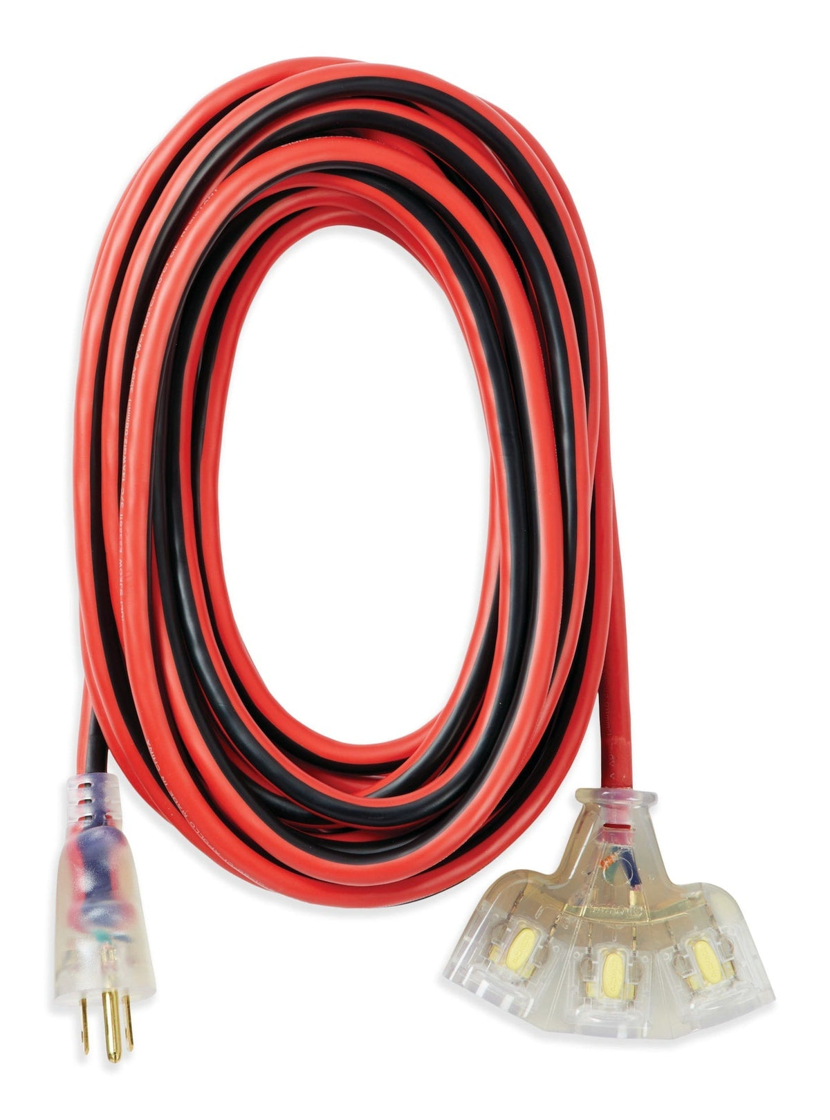25-ft 14/3 Outdoor Extension Cord with 3 Grounded Outlets, Lighted End and Locking Connector, Hi-Visibility Z0H1 - product image 1
