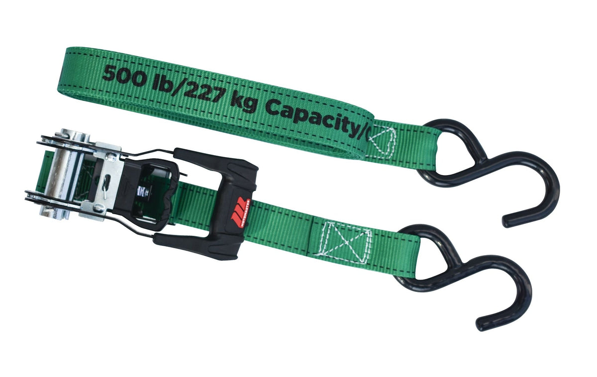 1,500-lb Ratchet Tie-Down Straps, with Padded Handle, 1-in x 14-ft, (2.5 cm x 4.3 m), 4-pk F9E5 - product image 1
