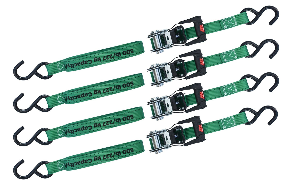 1,500-lb Ratchet Tie-Down Straps, with Padded Handle, 1-in x 14-ft, (2.5 cm x 4.3 m), 4-pk F9E5 - product image 5