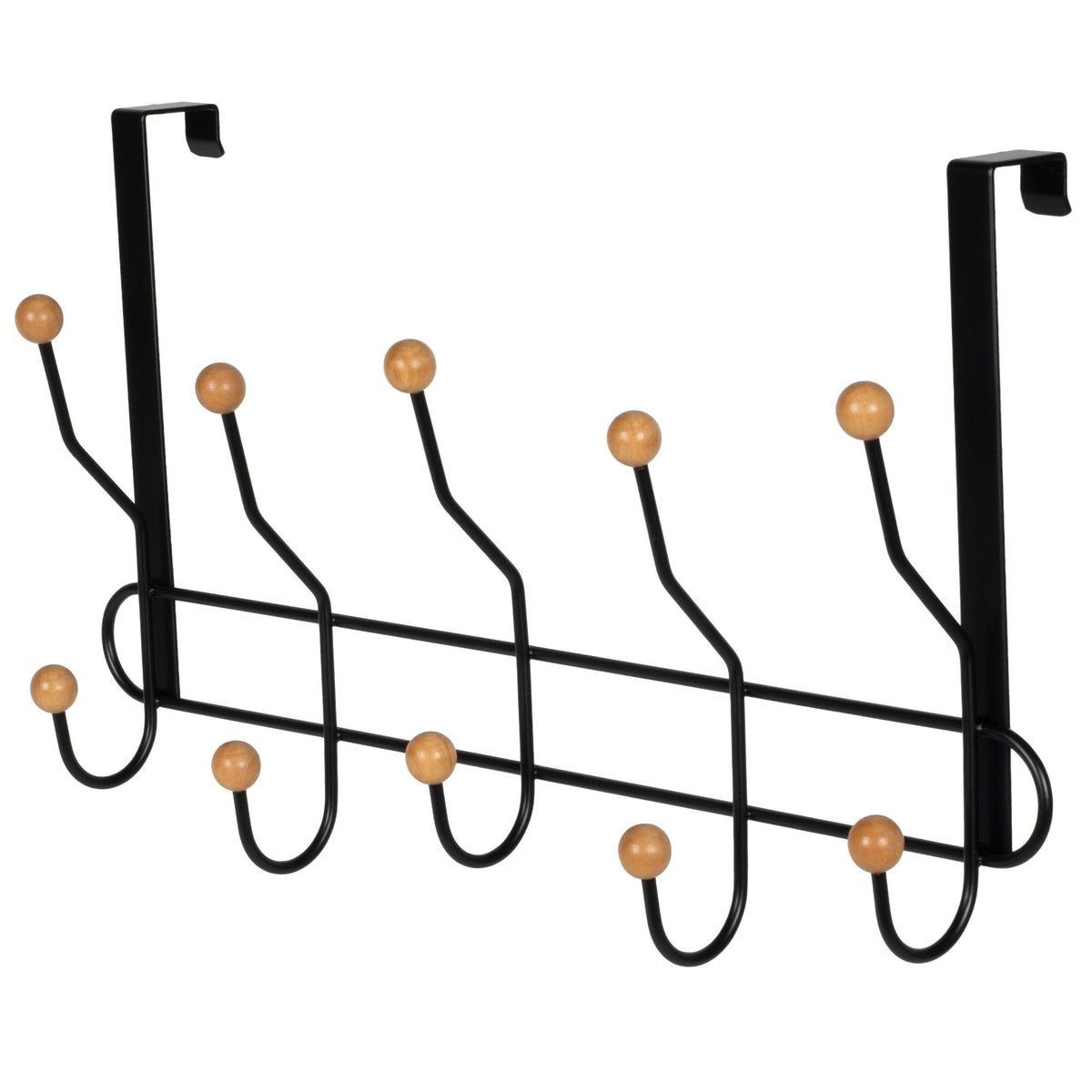 19" Over The Door Metal 5 Hook, Black M3Q1 - product image 1