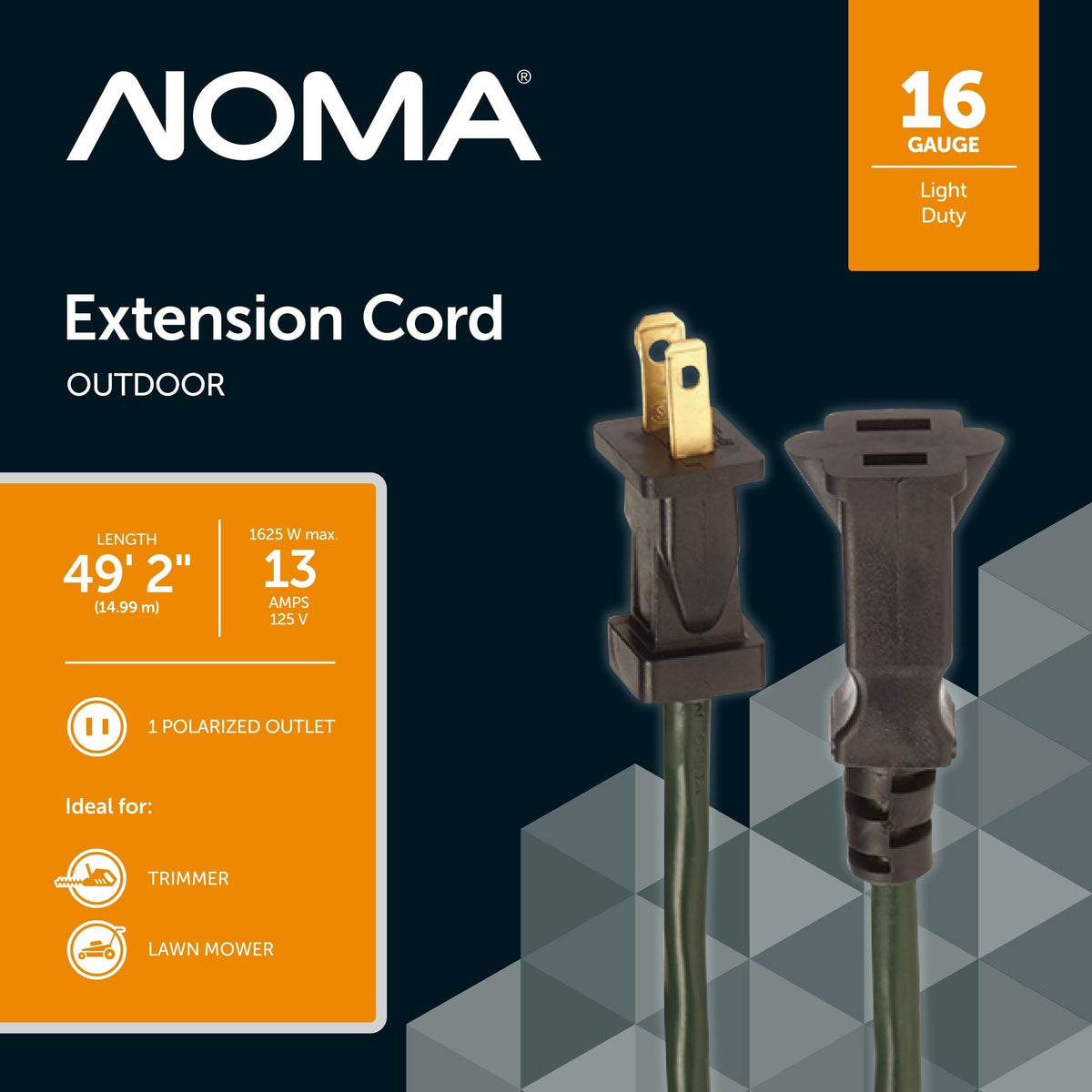 16/2 Outdoor Extension Cord, Flexible, 1 Outlet, Green W5U2 - product image 1