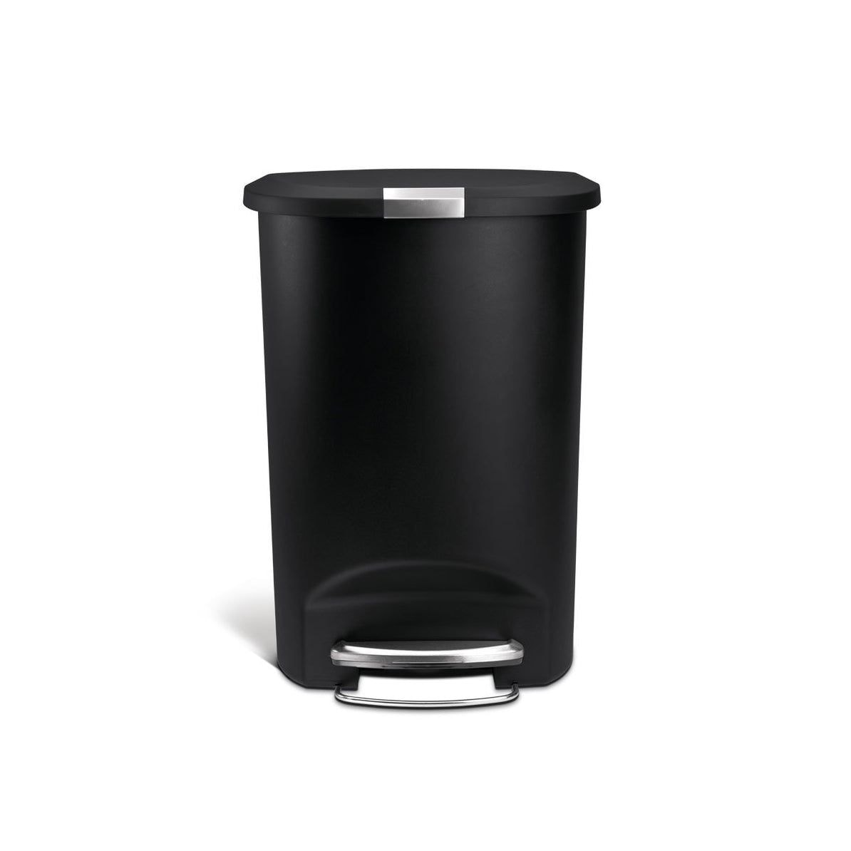 Plastic D-Shaped Step Garbage Can, Black, 50-L D8E1 - product image 2
