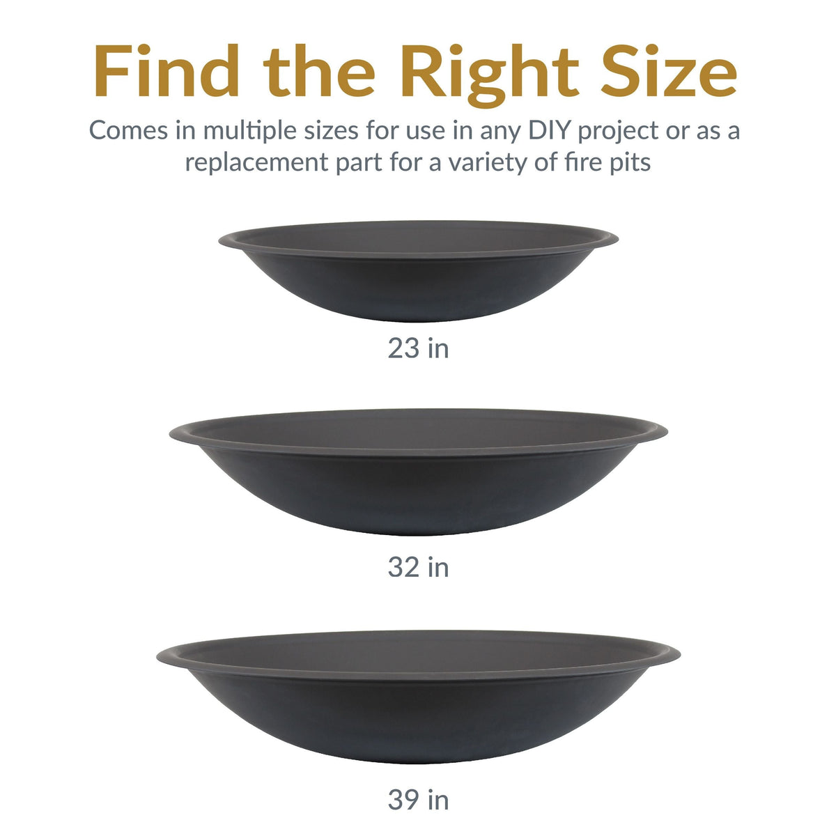 Decor Replacement Fire Pit Bowl, Black, 32-in Y6O7 - product image 6