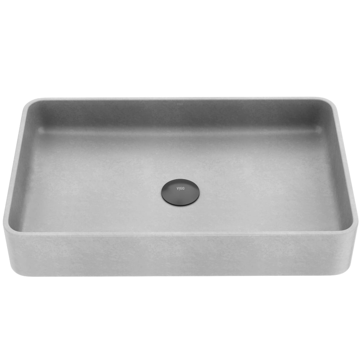 Basilica Gothic ConcretoStone 23x14-in Deep Grey Bathroom Sink/Basin with Rectangular Vessel L8N4 - product image 1