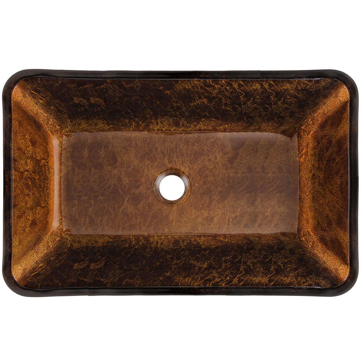 Glass Rectangular Vessel Bathroom Sink/Basin with Rounded Edges & Deep Bowl, Russet U4K6 - product image 2