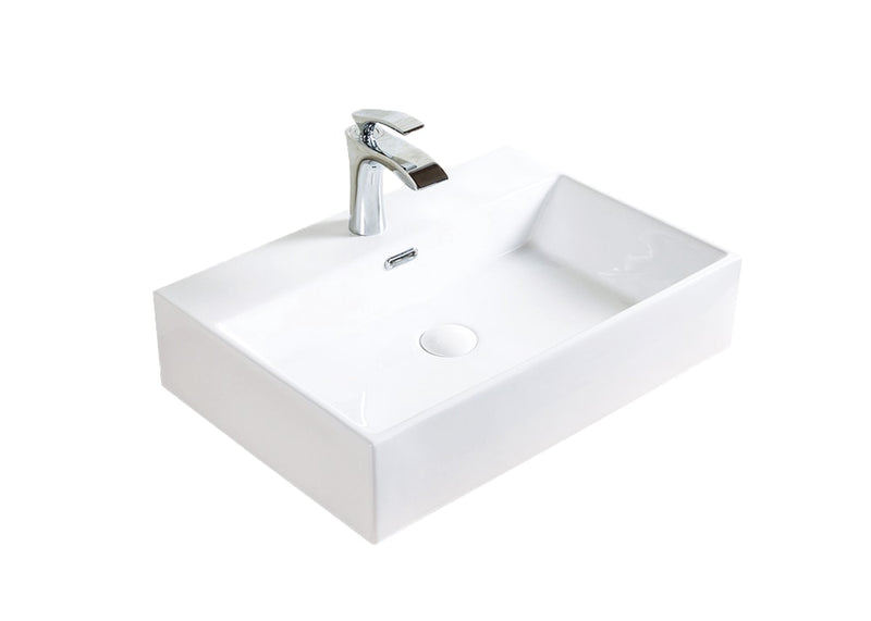 Bath Raylee Ceramic Vessel Bathroom Sink/Basin with Overflow, Glossy White V6J9