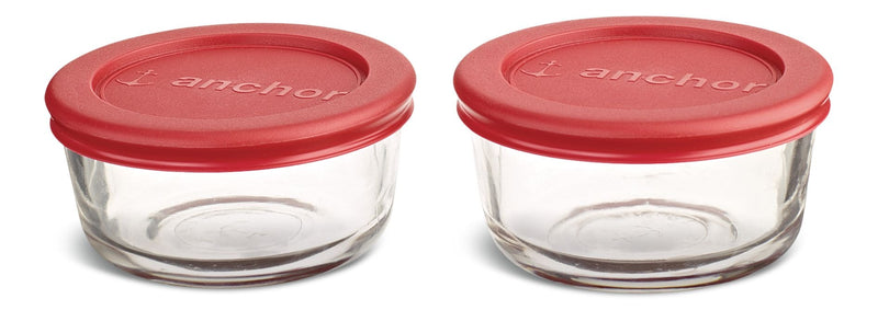 Glass Storage Container Set with Lids, 2 Count V0B7