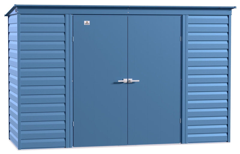 Select Galvanized Steel Storage Shed, Blue Grey, 10-ft x 4-ft W0E9