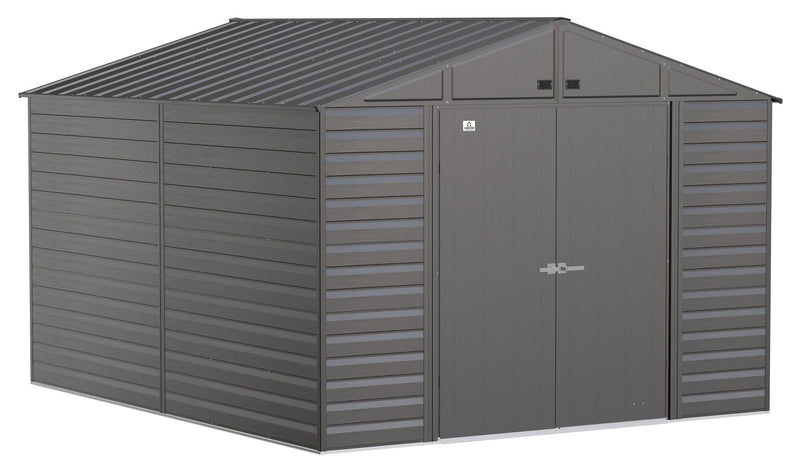 Select Galvanized Steel Storage Shed, Charcoal, 10-ft x 12-ft C7O3