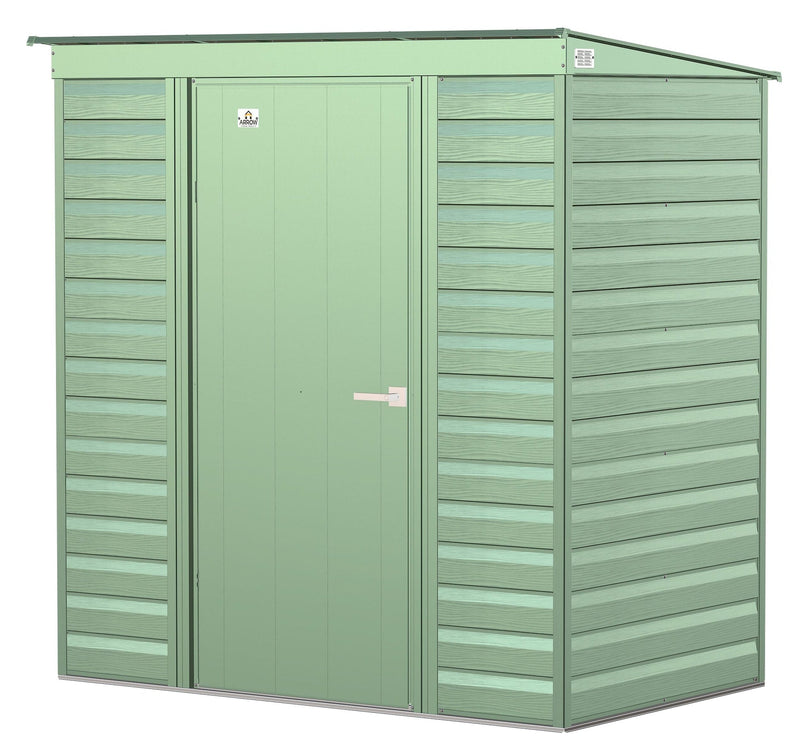 Select Galvanized Steel Storage Shed, Sage Green, 6-ft x 4-ft H0V9