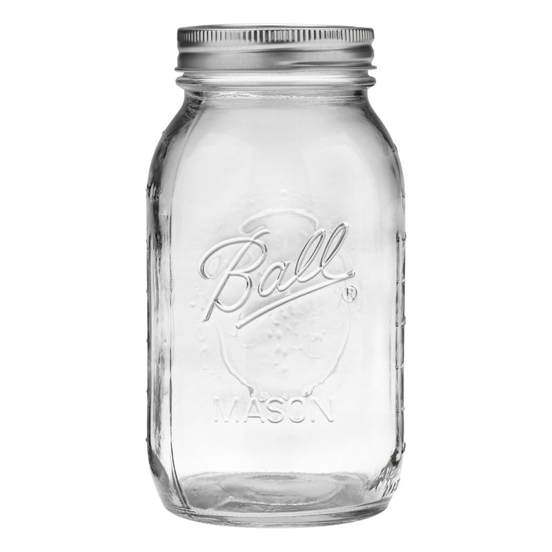 Ball Regular Mouth Quart Glass Mason Jar, 32-oz/946-mL, 8-pk Q6Q0