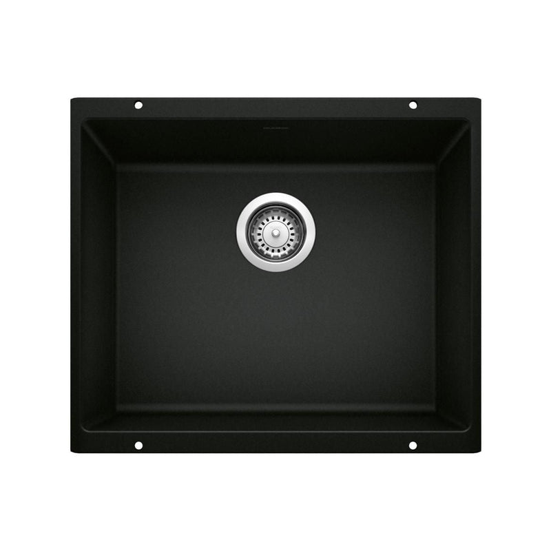 Precis SILGRANIT 21-in Single Bowl Undermount Kitchen Sink, Coal Black Z8L7