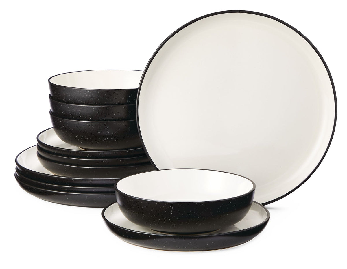 Catalone Two-Tone Stoneware Dinnerware Set, Serves 4, 12-pc X6K3 - product image 1