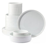 Tate Modern Edge Porcelain Dinnerware Set, Serves 4, 16-pc, White Y4V9 - product image 1