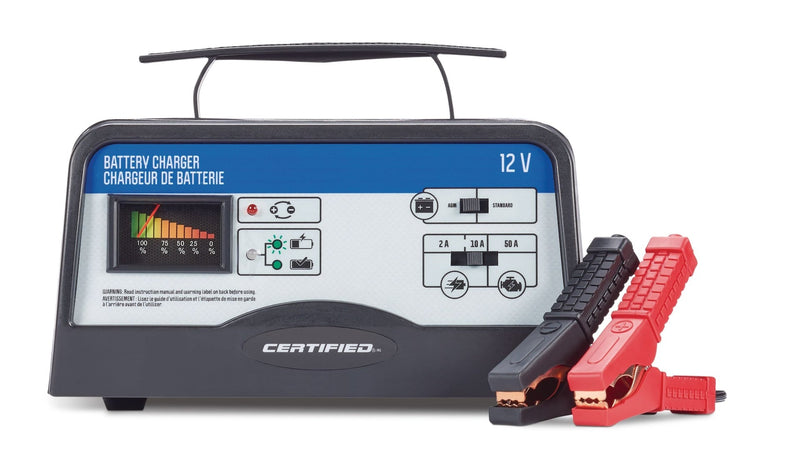 Battery Charger, Fully Automatic, 10/2-Amp, 12V, with 50-Amp Engine Start M4H3