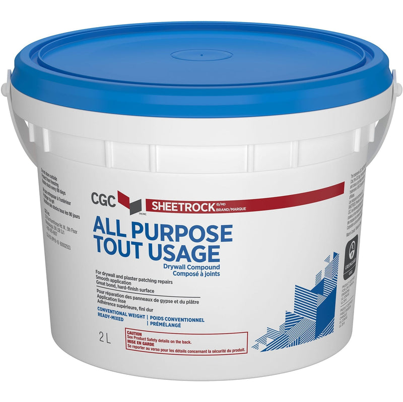 Sheetrock Ready-Mixed Drywall Wallboard Compound, 2-L Pail P8X9