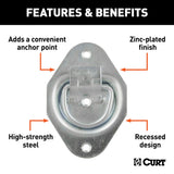 1-3/8-in x 1-7/8-in Recessed Tie-Down Ring (1200-lb, Clear Zinc) K0H3 - product image 4