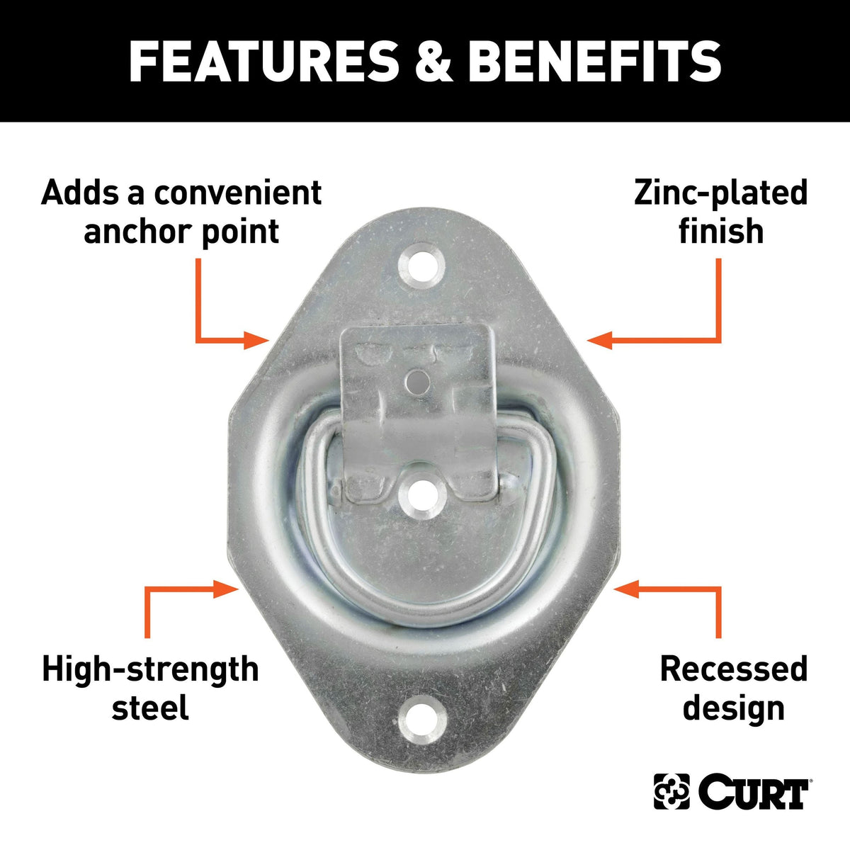 1-3/8-in x 1-7/8-in Recessed Tie-Down Ring (1200-lb, Clear Zinc) K0H3 - product image 4