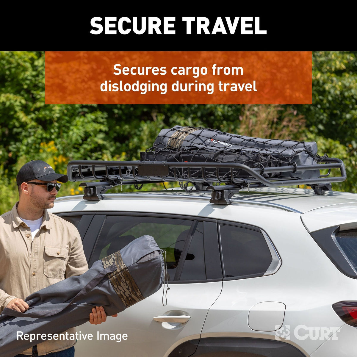 18219 Elastic Cargo Net with Hooks for Extended Roof Basket, 64 x 36-in W6G4 - product image 3