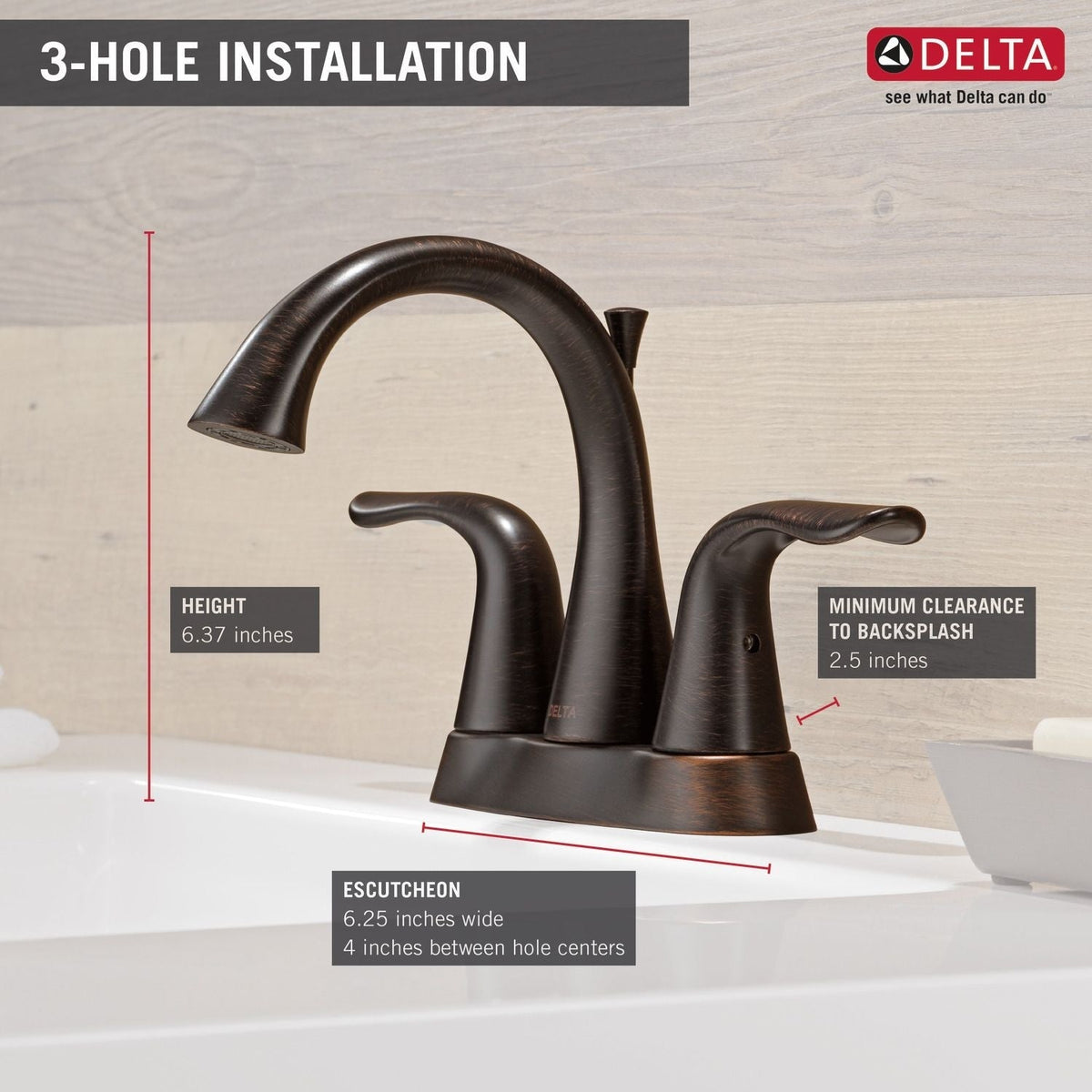 Faucet Lahara Double Handle Rigid Spout 4-in Centerset Bathroom Sink Faucet, WaterSense Certified, Venetian Bronze R8B5 - product image 2