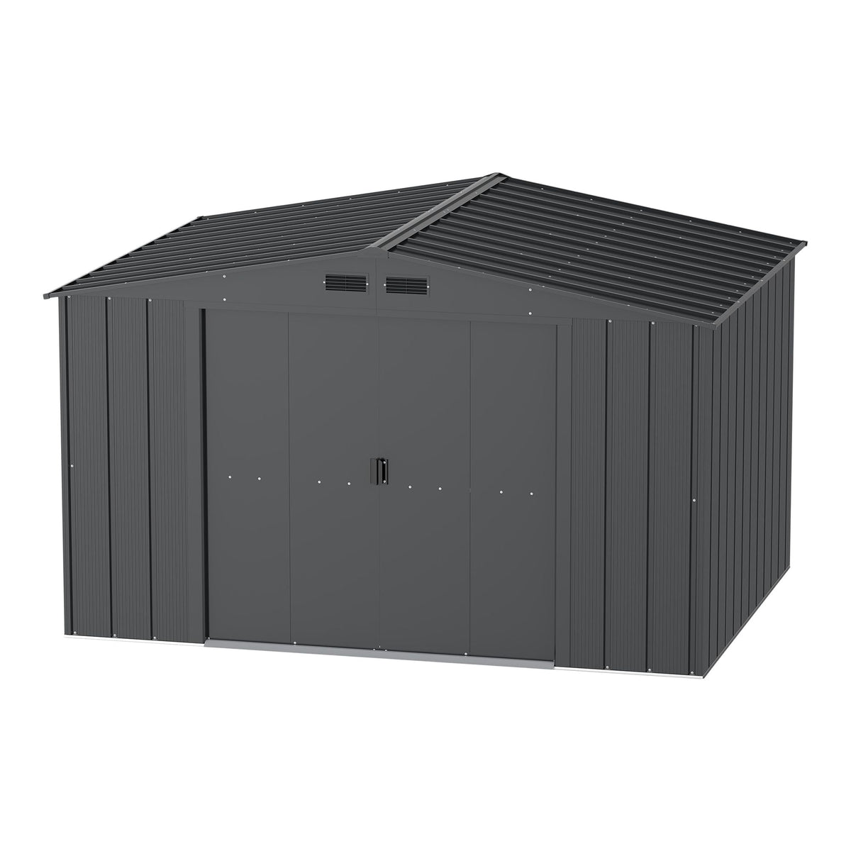 Metal Outdoor Storage Shed with Steel Frame, Dark Grey, 10-1/2-ft x 8-ft I6E4 - product image 1