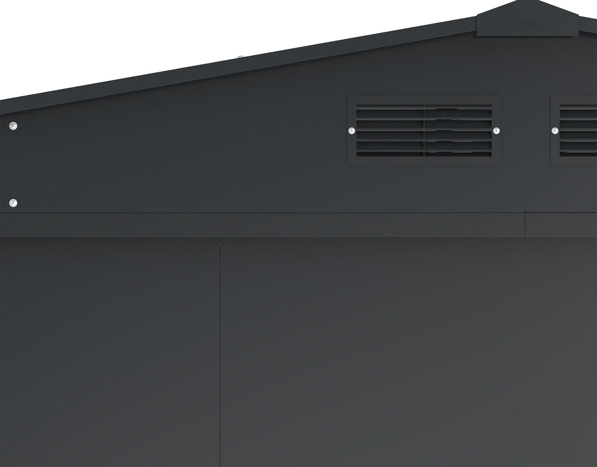 Metal Outdoor Storage Shed with Steel Frame, Dark Grey, 10-1/2-ft x 8-ft I6E4 - product image 5