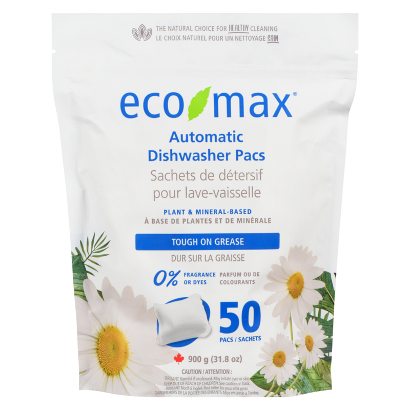 Plant & Mineral-Based Automatic Dishwasher Detergent Tabs, Fragrance-Free, 50-pk E6T1
