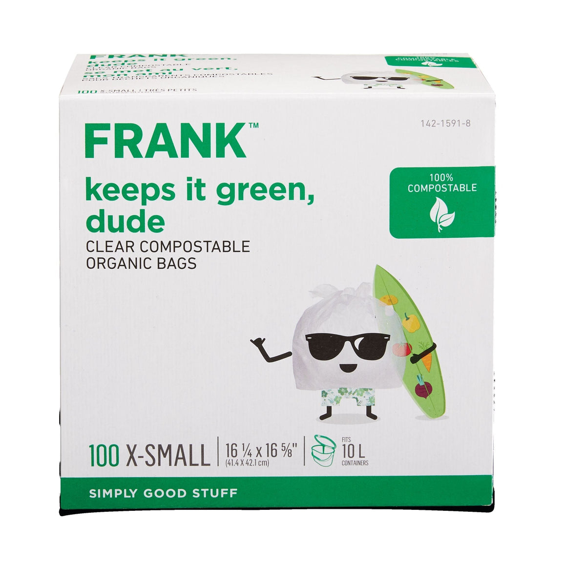 Extra-Small Organic Compostable Food Waste Bags, 100-pk, Clear, 10-L Z9E3 - product image 1