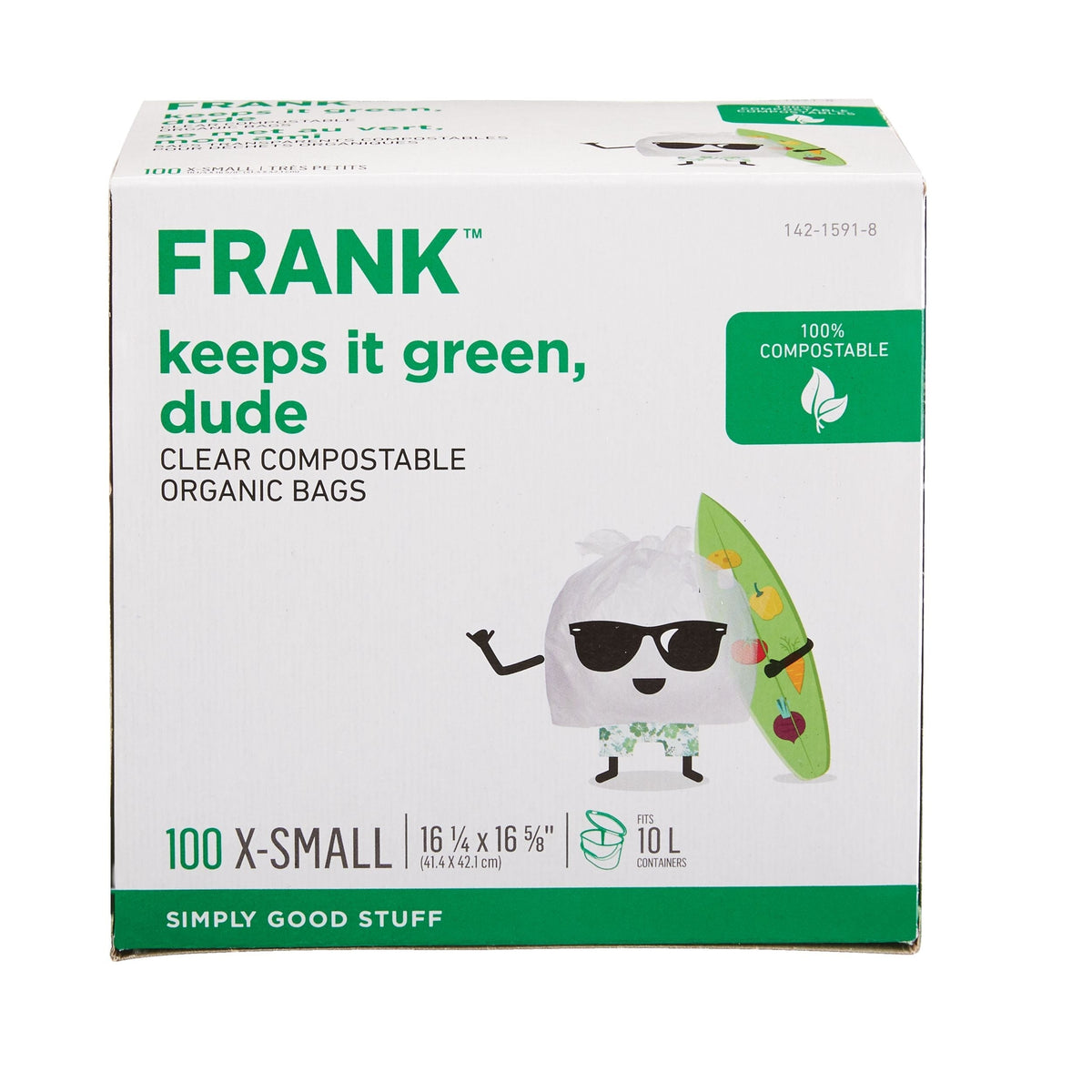 Extra-Small Organic Compostable Food Waste Bags, 100-pk, Clear, 10-L Z9E3 - product image 2
