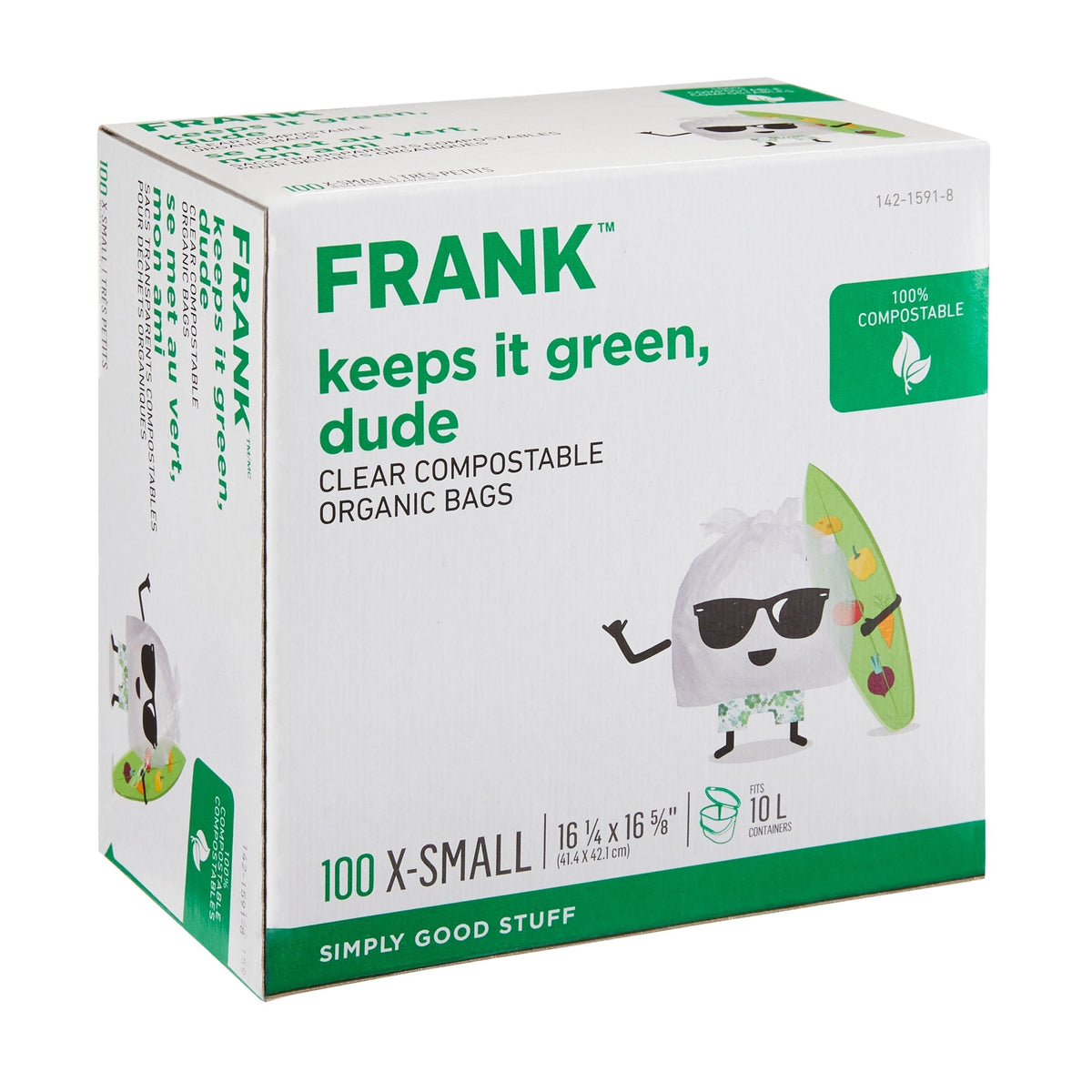 Extra-Small Organic Compostable Food Waste Bags, 100-pk, Clear, 10-L Z9E3 - product image 3