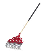 Multi-Purpose Poly Steel 20-Tine Leaf Rake, Wooden Shaft, 65.5-in W8T7 - product image 1