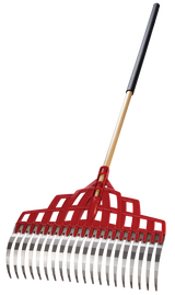 Multi-Purpose Poly Steel 20-Tine Leaf Rake, Wooden Shaft, 65.5-in W8T7 - product image 2