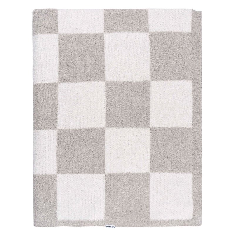 Childrenwear Tan Checkered Silky Mink Baby Blanket P8B0