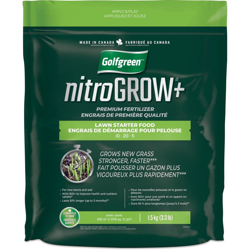 Nitrogrow+ Lawn Starter Premium Fertilizer,10-20-05, 1.5-kg D3M2