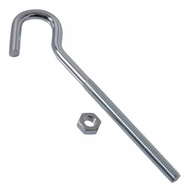Zinc-Plated Lag Bolt Clothesline Hook, Corrosion Resistance, 7-1/4-in U3H3