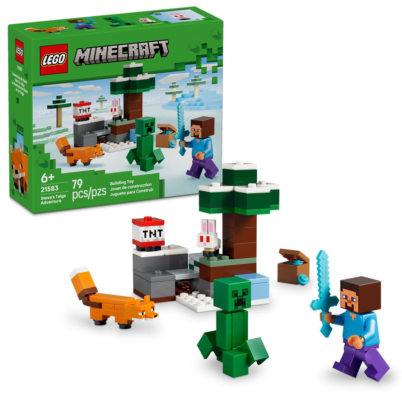 Minecraft Steve’s Taiga Adventure Toy Building Set - 21583, 79-pcs, Ages 6+ V3V4