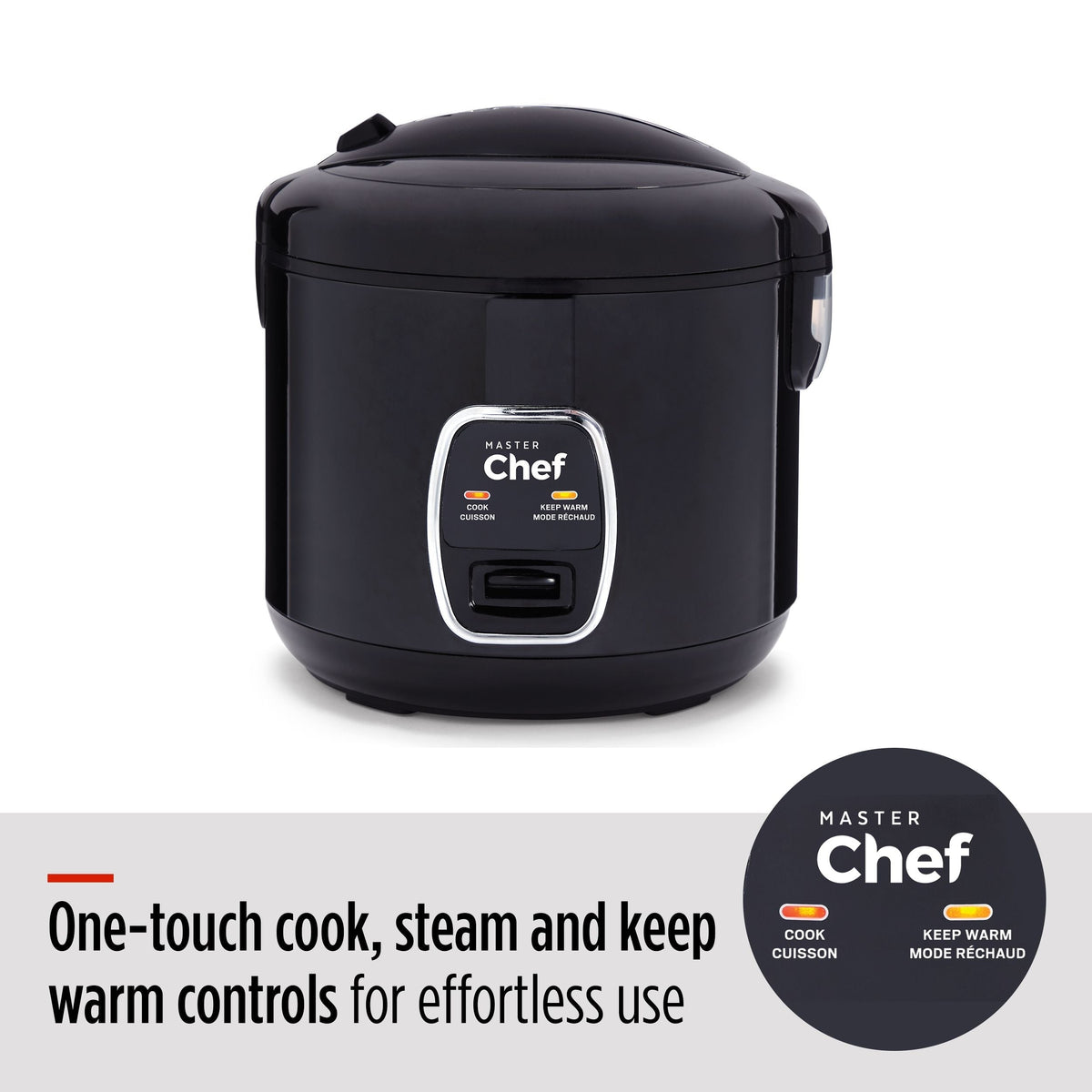 One-Touch Non-Stick Rice Cooker & Steamer, Black, 20 Cups T0V7 - product image 8
