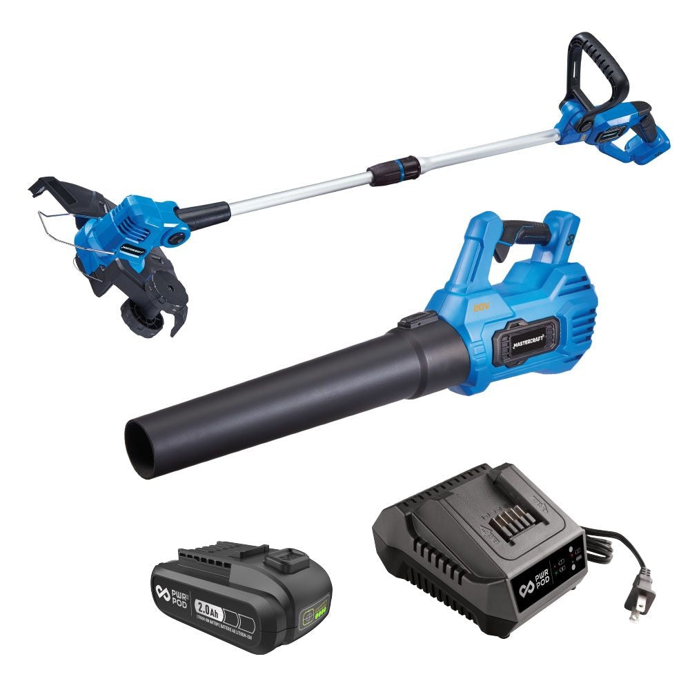 20V Cordless 12" String Trimmer and 370CFM Blower Combo Kit with PWR POD 2 Ah Battery and Charger O6K4 - product image 4
