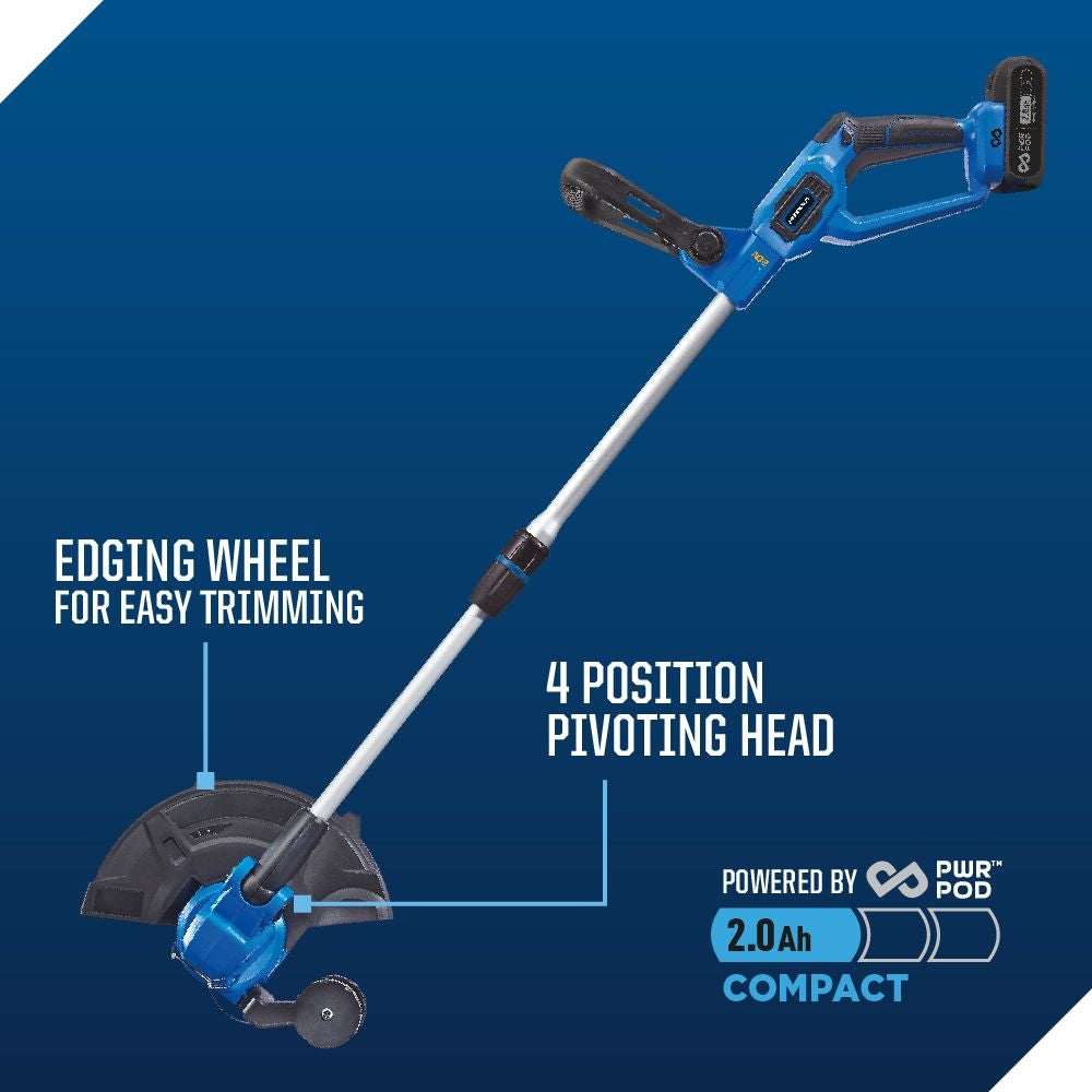 20V Cordless 12" String Trimmer and 370CFM Blower Combo Kit with PWR POD 2 Ah Battery and Charger O6K4 - product image 7