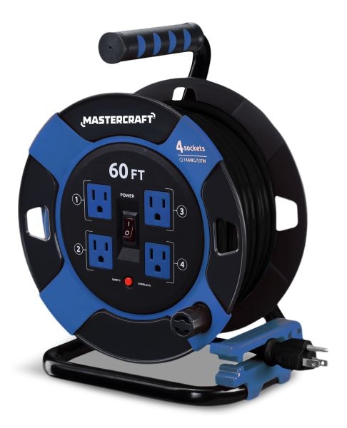 60-ft 10A Retractable Extension Cord Reel R7B1