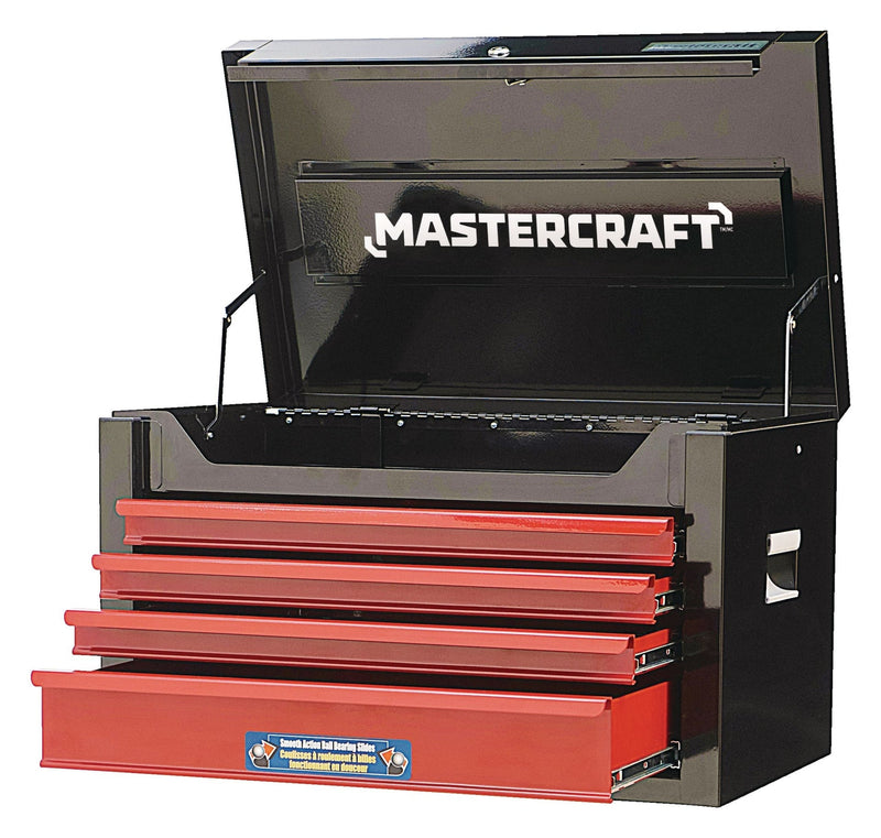 Tool Chest with 4 Drawers, Black & Red, 26-in B0M8