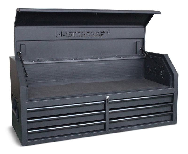 Tool Chest with 6 Drawers, Power Bar with USB, Black, 52-in R3T3