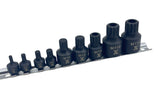9 Piece Impact Stubby Bit Socket Rail Triple Square A3B9 - product image 1
